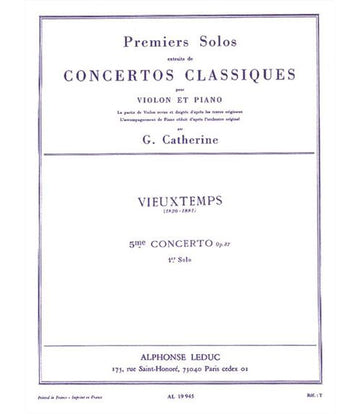 VIEUXTEMPS HENRI - VIEUXTEMPS - 1ER SOLO DU 5EME CONCERTO OP.37