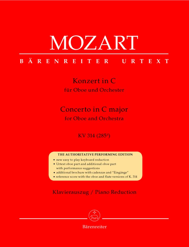 MOZART W.A. - KONZERT IN C-DUR KV 314 (285D) - OBOE KLAVIER