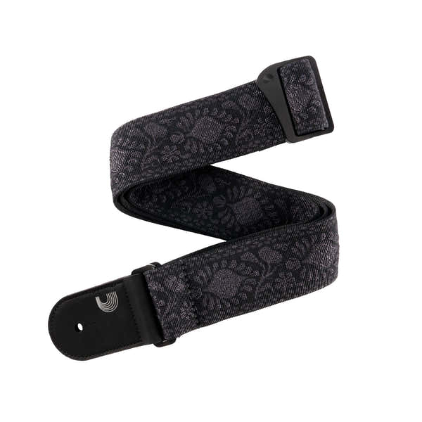 Geflochtener Gitarrengurt Monterey Black Tubular