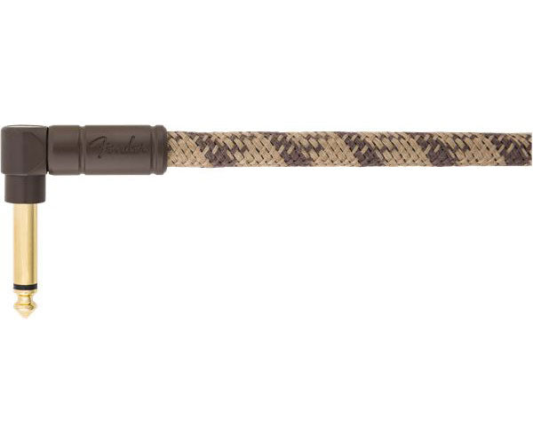 10' ANGLED FESTIVAL INSTRUMENT CABLE PURE HEMP BROWN STRIPE