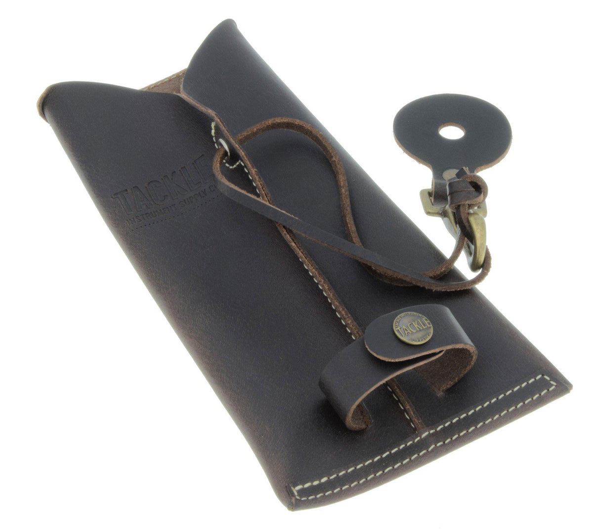 Porte Baguettes En Cuir Avec Crochet Marron
