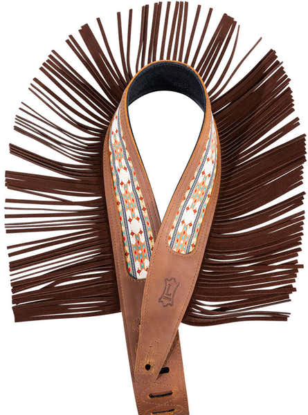 The Outlaw - 6,35cm Cuir Crazy Horse Franges Daim Western - Brown