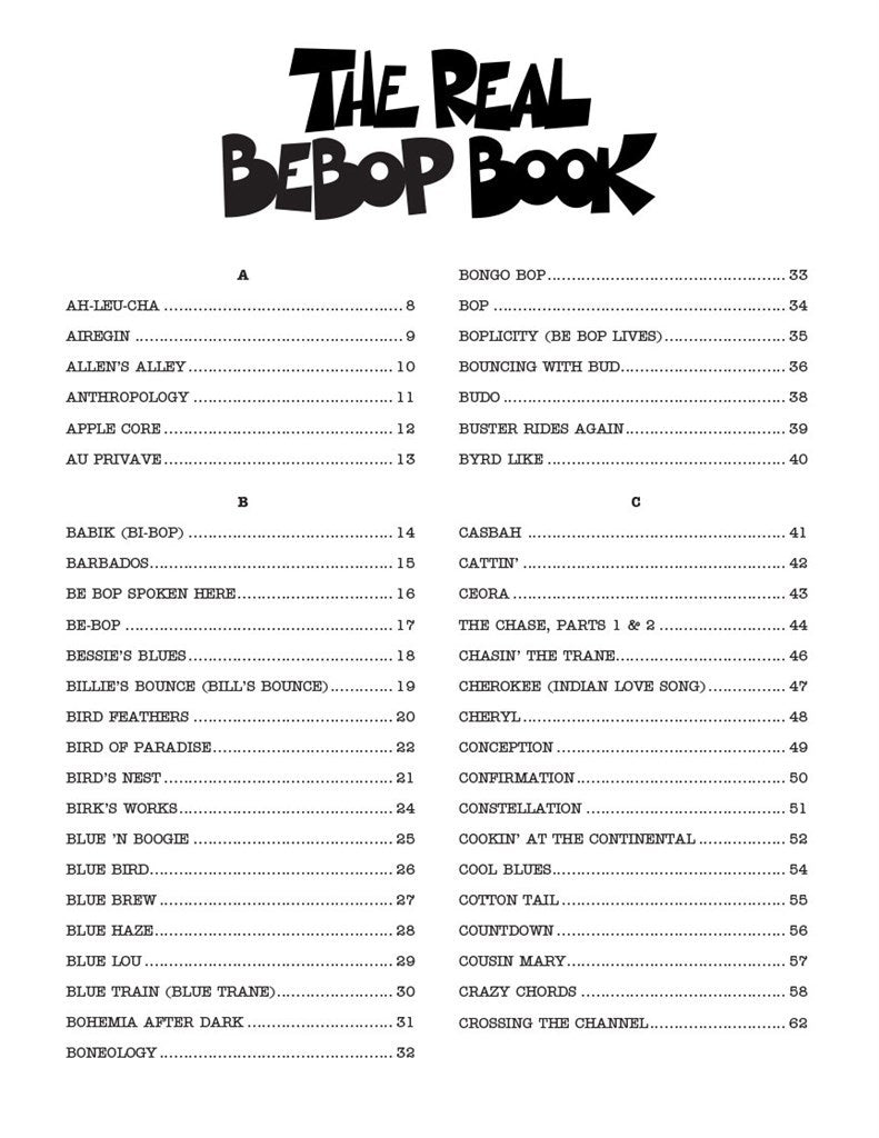 The Real Bebop Book - C Instruments