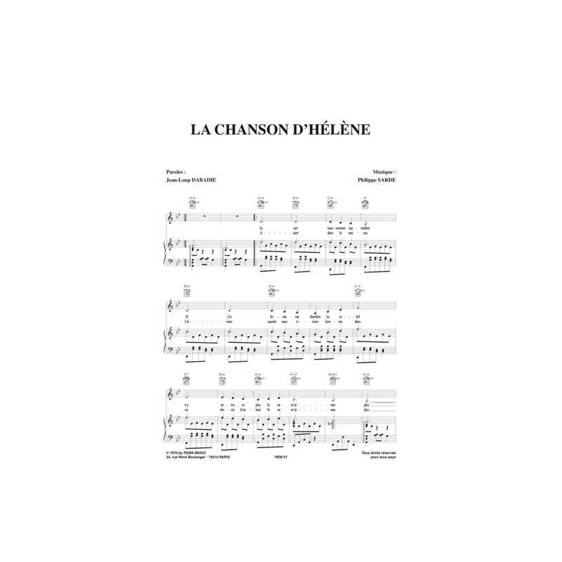 SARDE PHILIPPE - LA CHANSON D'HELENE - PVG