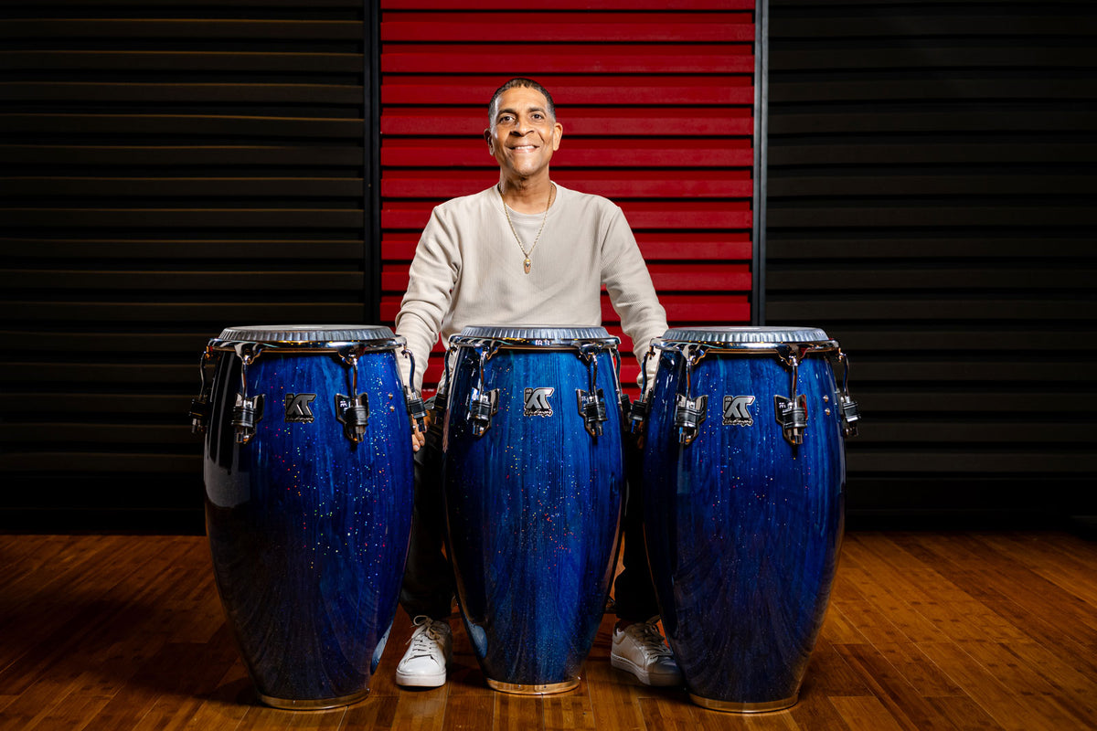 Artist Series William Kachiro Quinto 11" Black Calfskin Skyndeep Heads - Blue Wave