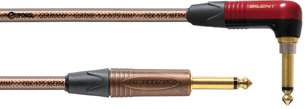 Cable Guitare Jack/jack Silent Coudé Metal - 3M