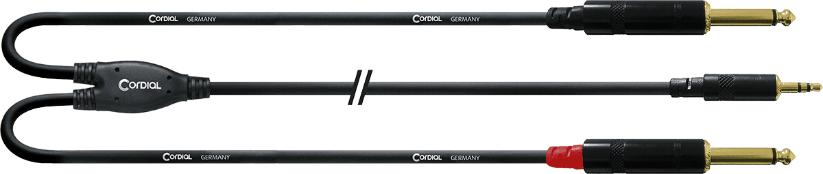 Audiokabel Mini-Klinke Stereo - 2 Mono-Klinken 90 CM