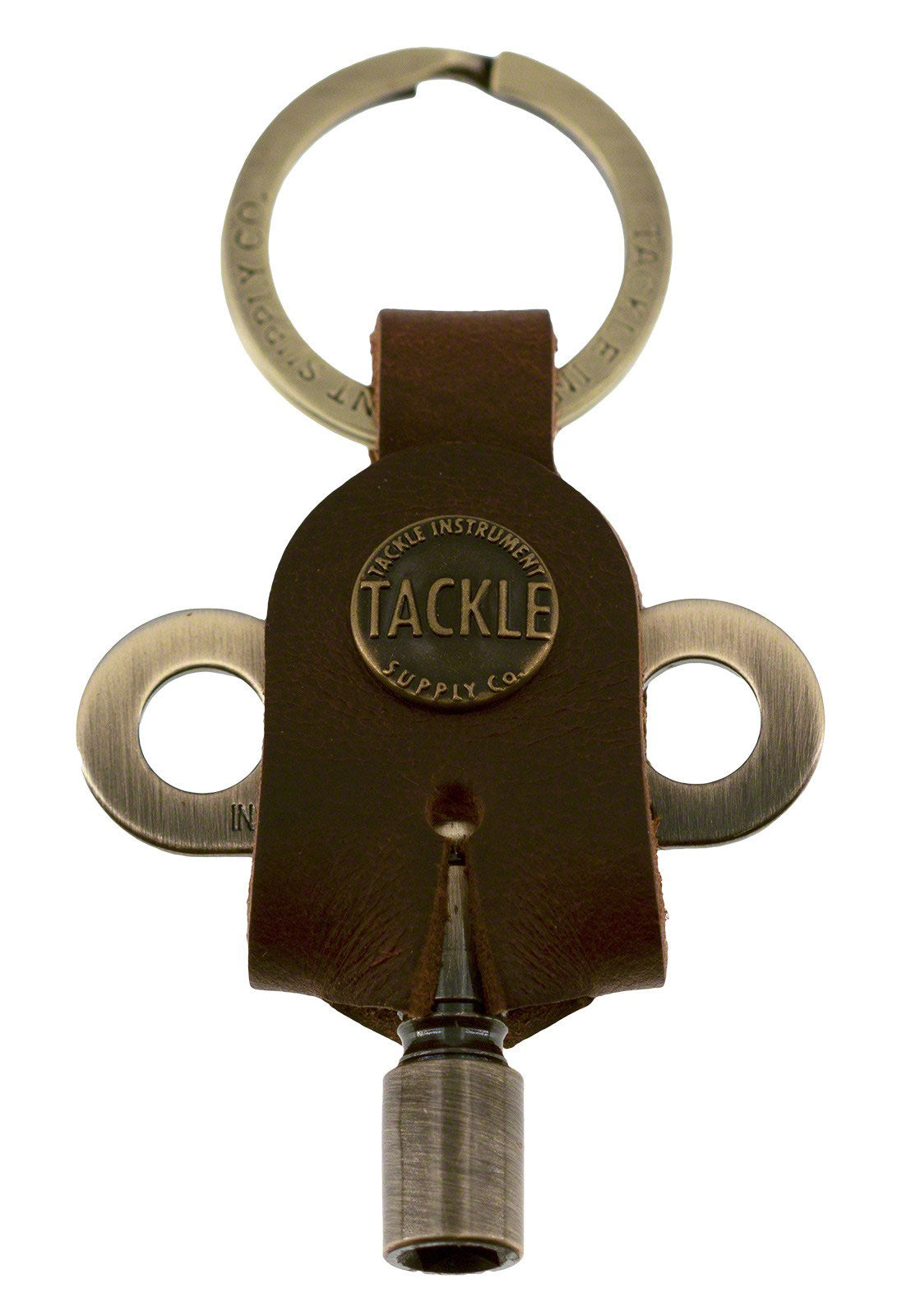 TACKLE Instruments Cle Timekeepers + Porte Cle Cuir - Antique Brass