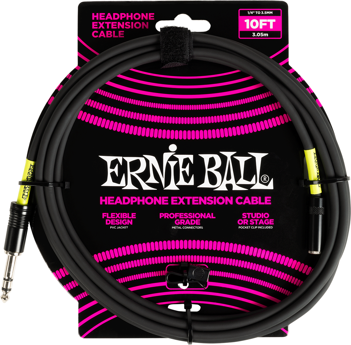 Ernie Ball Effects Rallonge Stéréo Jack Vers MINI-jack 3M Noire
