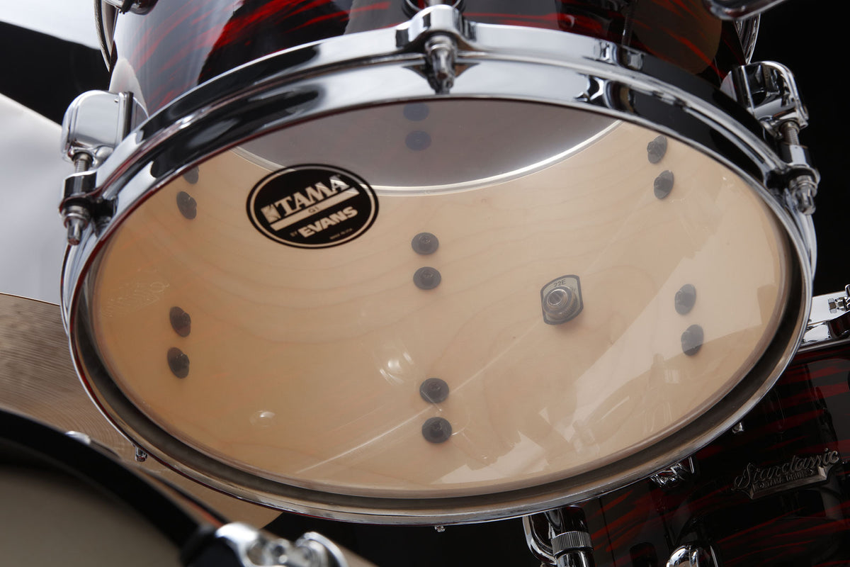 STARCLASSIC MAPLE ROCK 22 DRUM KIT CHROME SHELL HARDWARE RED OYSTER