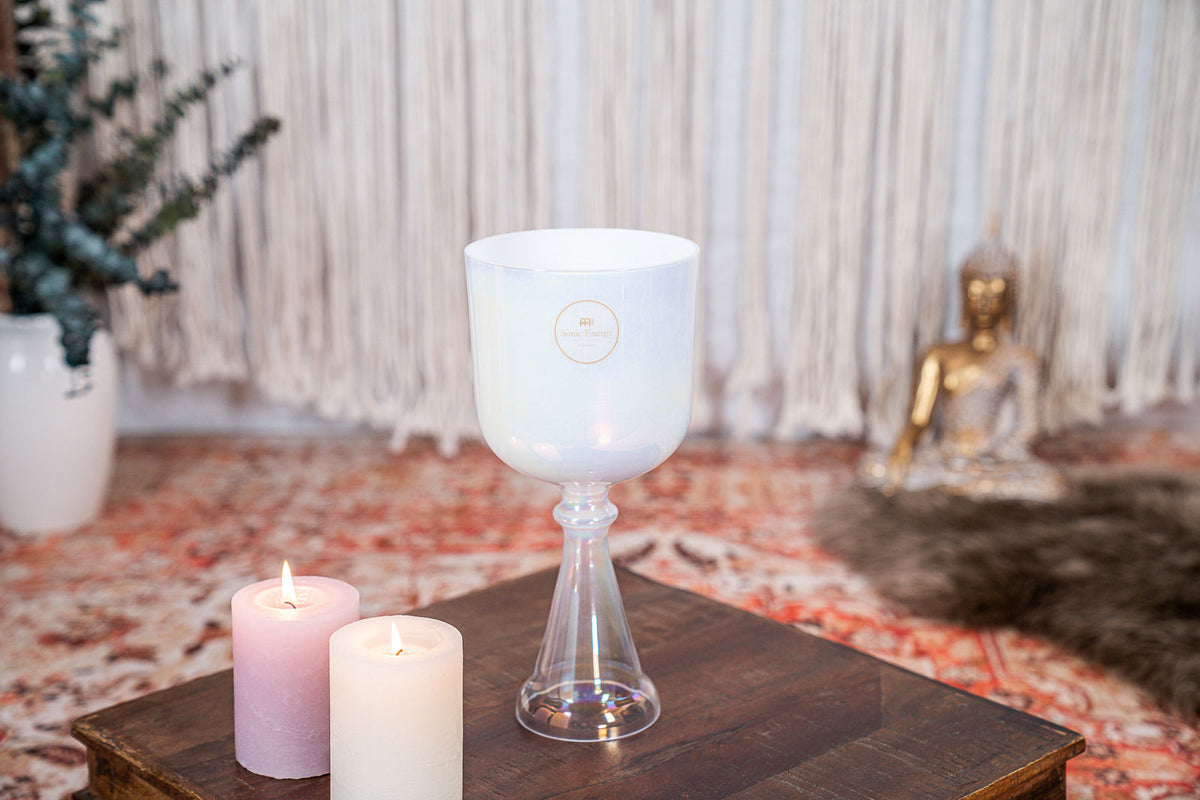 MEINL SONIC ENERGY CRYSTAL SINGING CHALICE 5.5" CREAMY BROW CHAKRA