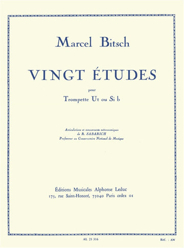Bitsch Marcel - 20 Etudes - Trompette