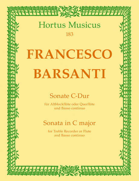 Barsi, F. - Sonate Fur Altblockflote Oder Querflote Und Basso Continuo C-Dur