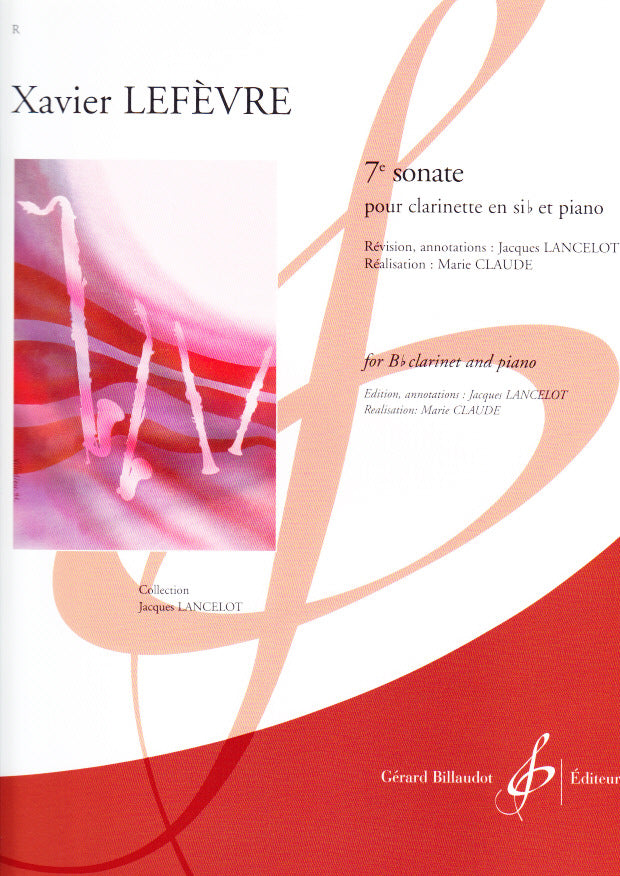 Billaudot Lefevre Xavier - Sonate N° 7 - Clarinette Sib Piano