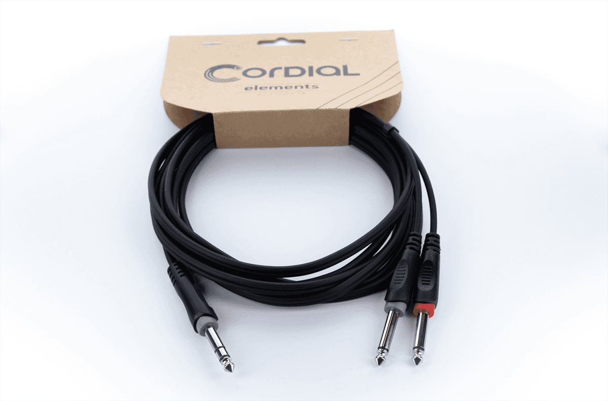 Y-Kabel Stereo-Klinkenstecker / 2 Mono-Klinkenstecker 3 M