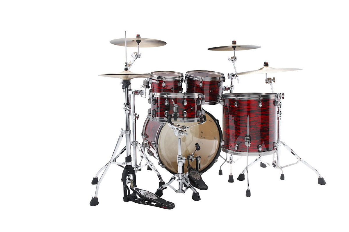 STARCLASSIC MAPLE STAGE 22 DRUM KIT SMOKED BLACK NICKEL SHELL HARDWARE RED OYSTER