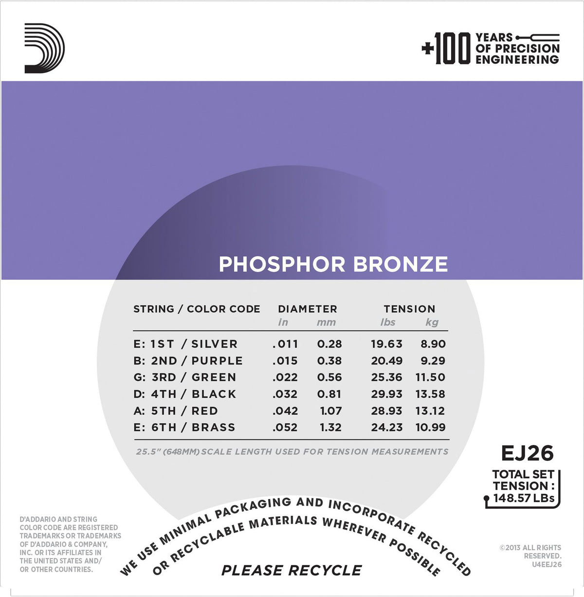 EJ26 Phosphor Bronze Custom Light 11-52