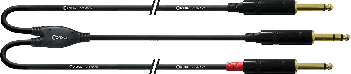 Cordial Câble Audio Jack Stéréo - 2 Jack Mono Longs 3 M
