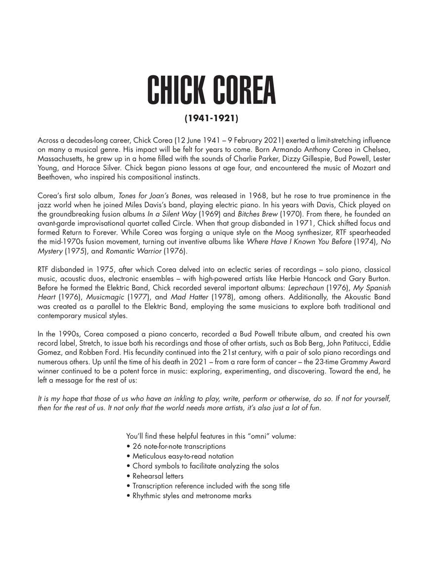 Chick Corea - Omnibook - Klaviertranskriptionen
