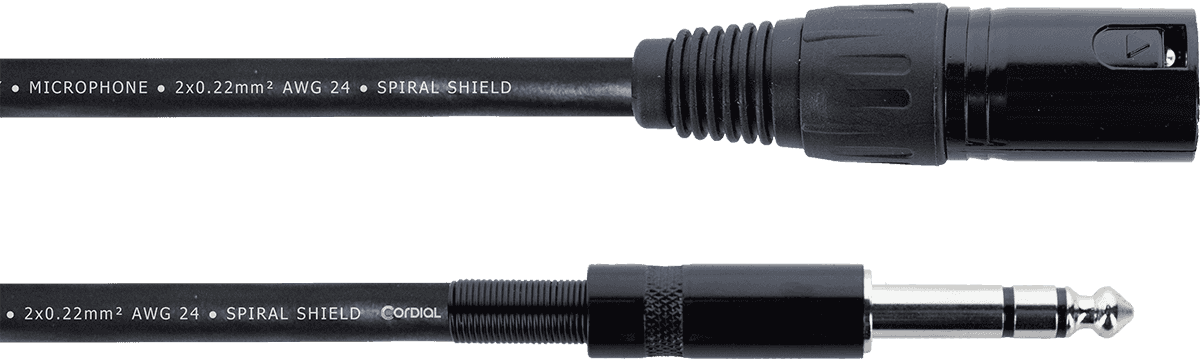 Câble Audio XLR Mâle / Jack Stéréo - 1 M