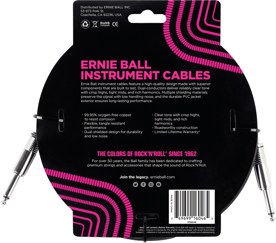 CLASSIC INSTRUMENT CABLES JACK/JACK 6M BLACK