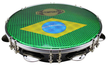C-PL11-01B - Pandeiro 11" Noir - Drapeau Brésil
