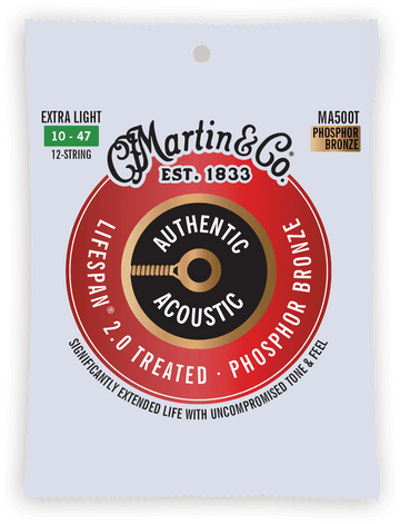 MA500T AUTHENTIC TREATED EXTRA LIGHT 92/8 PHOSPHOR BRONZE EX. LIGHT 10-14-23-30-39-47 12 STRINGS