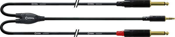 Câble Y Bretelle Minijack Stéréo/2 Jack Mono Longs 1,5 M