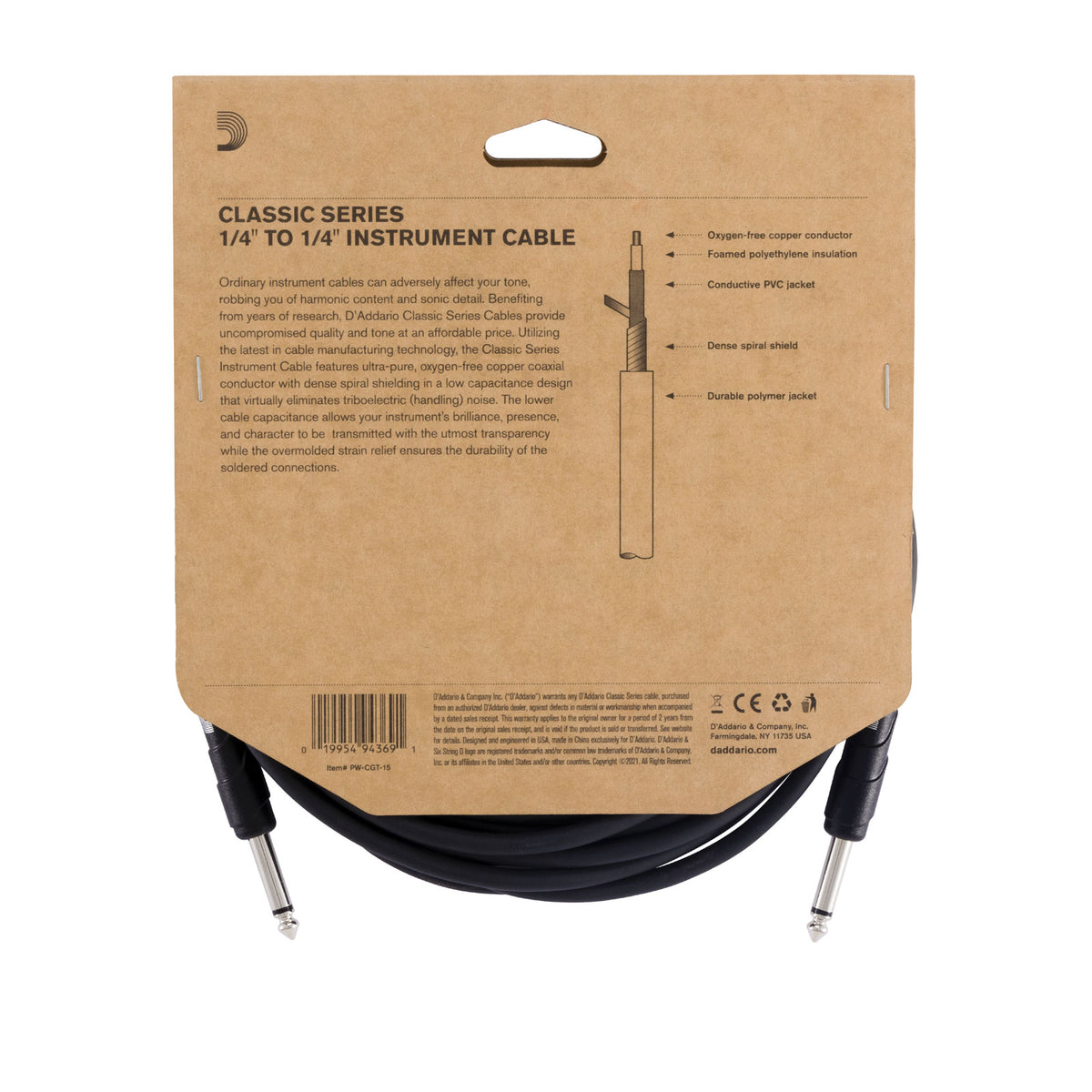Classic Series Cavo per strumento 15 Feet