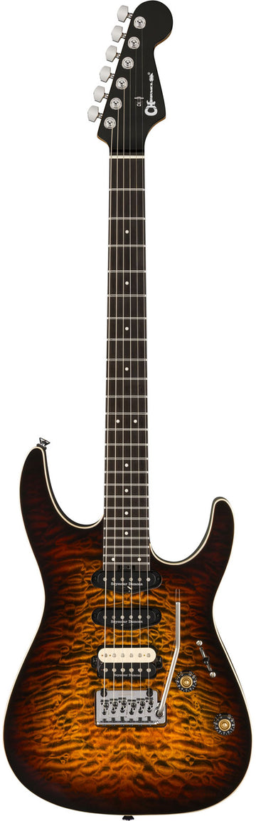 Pro-Mod Plus Dinky DK24 HSS 2PT EB QM Ebo Bernsteinfarbenes Tigerauge