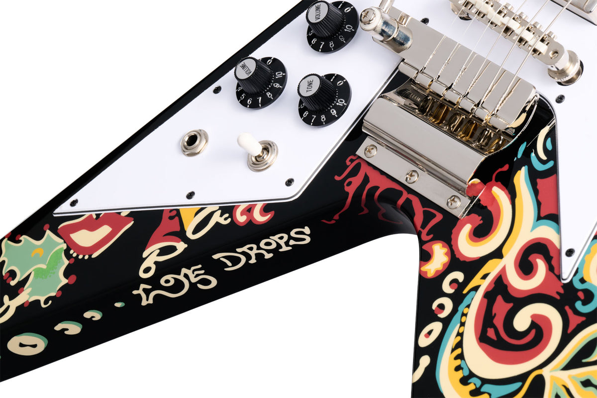 Flying V Signature Jimi Hendrix "Love Drops" Lh Ebony