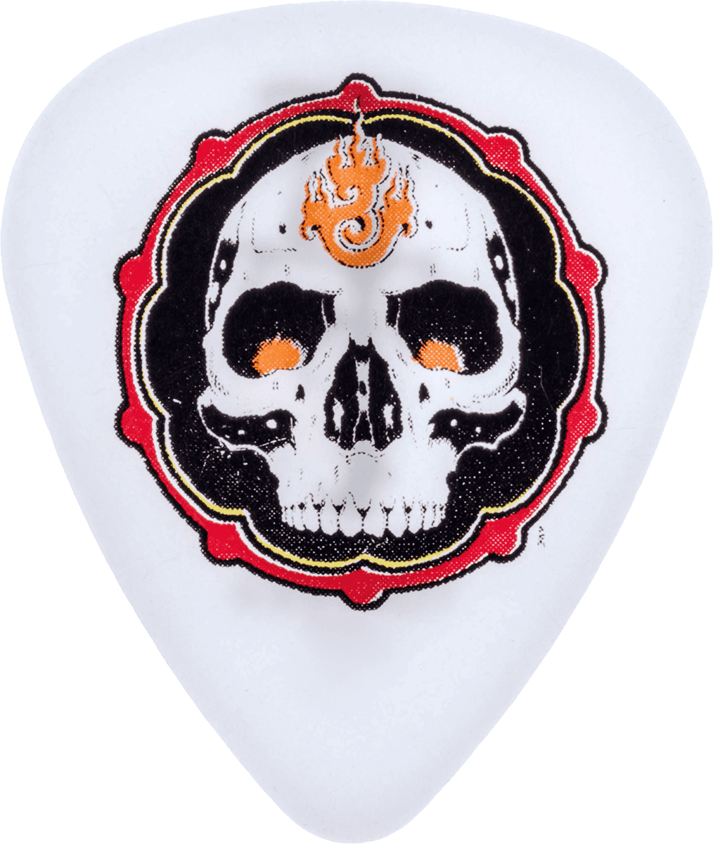 36 x 0,60mm Blackline II Alan Forbes Flame Skull Weiß