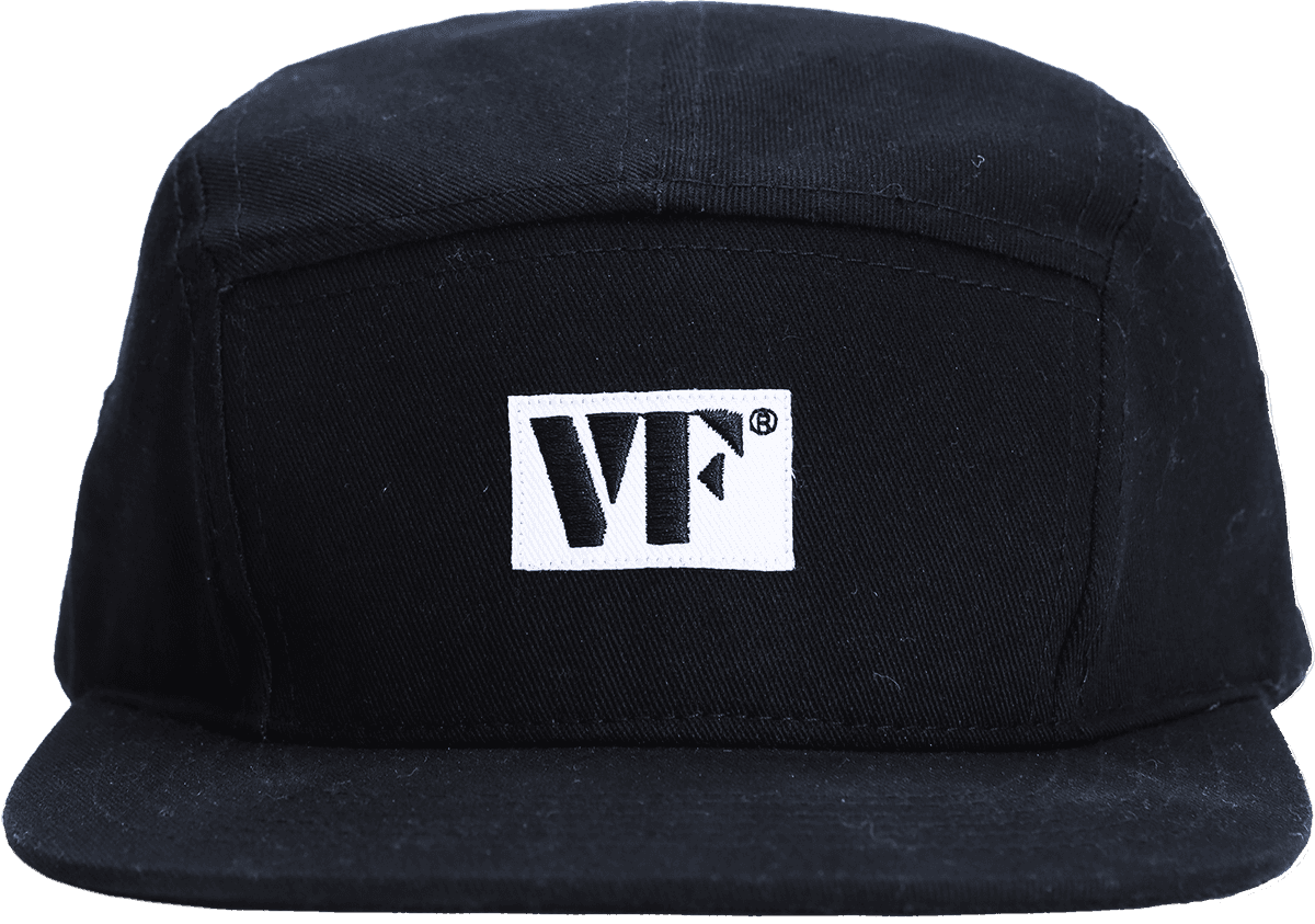 Schwarze 5-Panel-Camp-Mütze