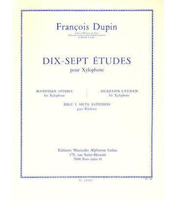 DUPIN F. - 17 ETUDES - XYLOPHONE