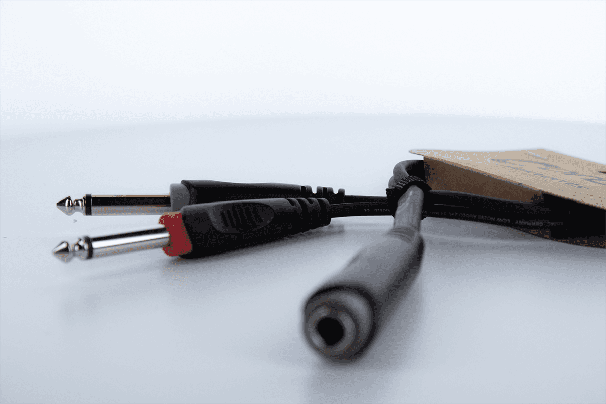Kabel Y Abzweigkabel Stereo-Klinke Buchse / 2 Mono-Klinken Stecker 30 cm