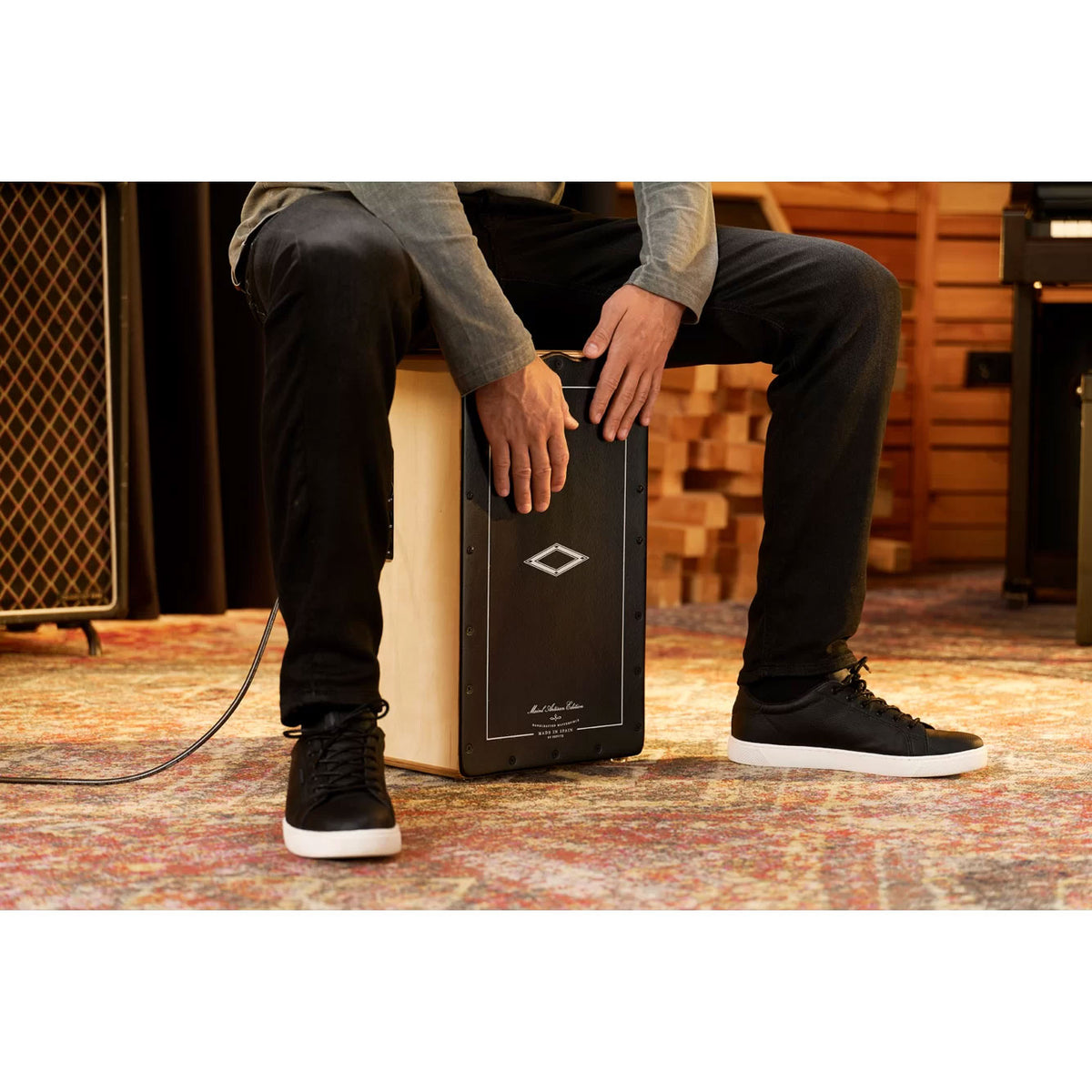 Paesldob - Cajon Vorverstärkt Artisan Olive Burst - Überholt