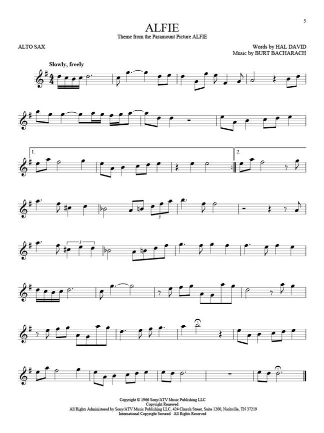 101 Movie Hits Saxophone Alto