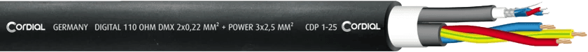 Hybridkabel XLR 5 Punkte + Powercon 2,5 mm True1 - 3M