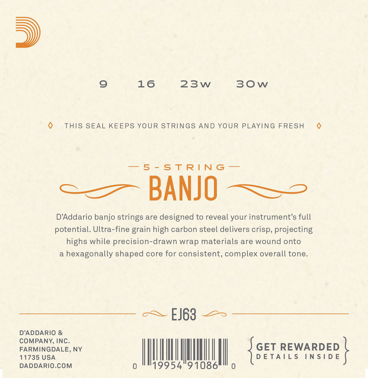 EJ63 Tenor Banjo Saiten Nickel 9-30
