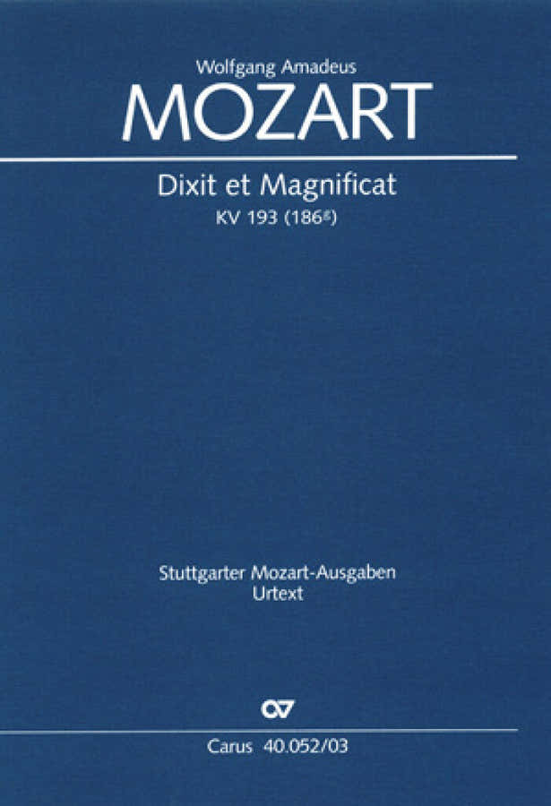Mozart W.a. - Dixit & Magnificat Do maggiore KV 193 - Spartito vocale