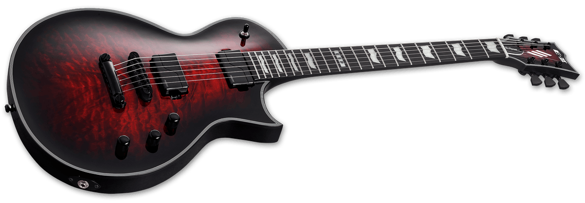 E-II Eclipse Quilted Maple Fluence Trasparente Nero Ciliegia Sunburst