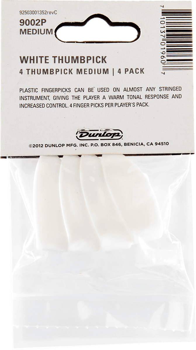 4 x Thumbpick White Medium