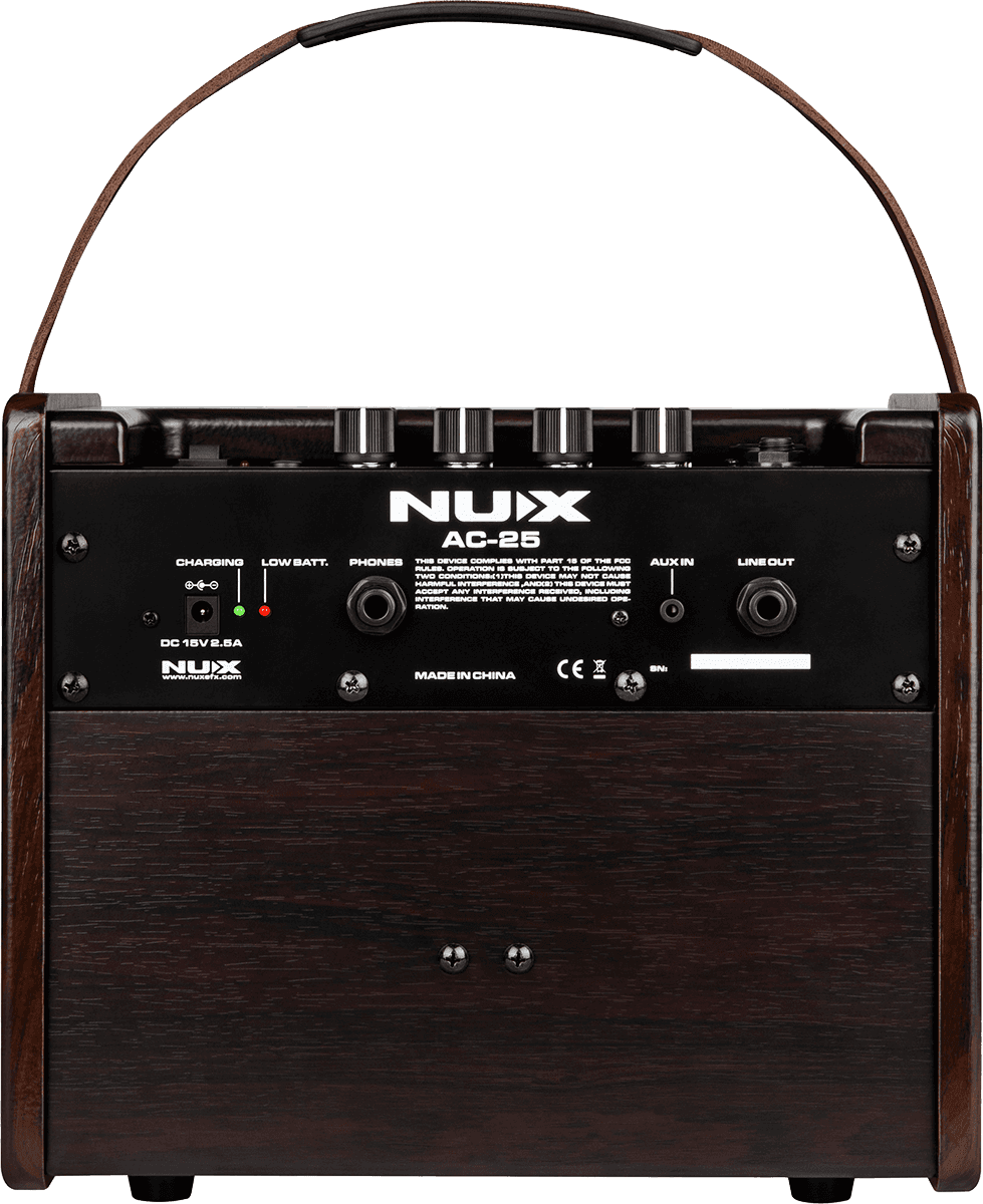 25 WATT ACOUSTIC AMP ON 2 CHANNEL BATTERY + EFFECTS