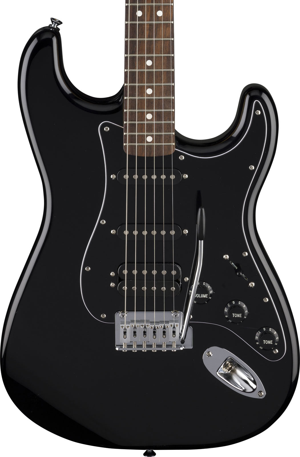 Standard Stratocaster HSS LRL Schwarzes Schlagbrett Schwarz