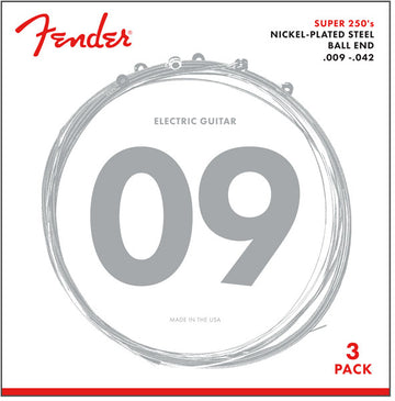 SUPER 250L NPS BALL END STRINGS (.009-.042 GAUGES) 3-PACK