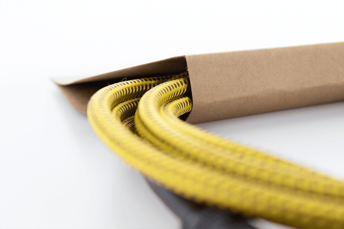 Cable Guitare Jack Droit /Coudé 5 M Tweed Jaune