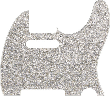 Hybrid Glass/Glitter Tele S/S Pickguard, Silver Sparkle