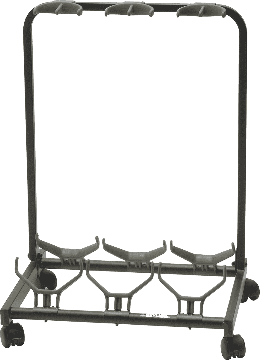 GS430 Stand pour 3 Guitares avec Roulettes Noir