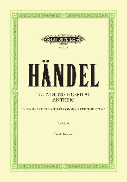 Handel G. F. - Foundling Hospital Anthem - Vocal Score
