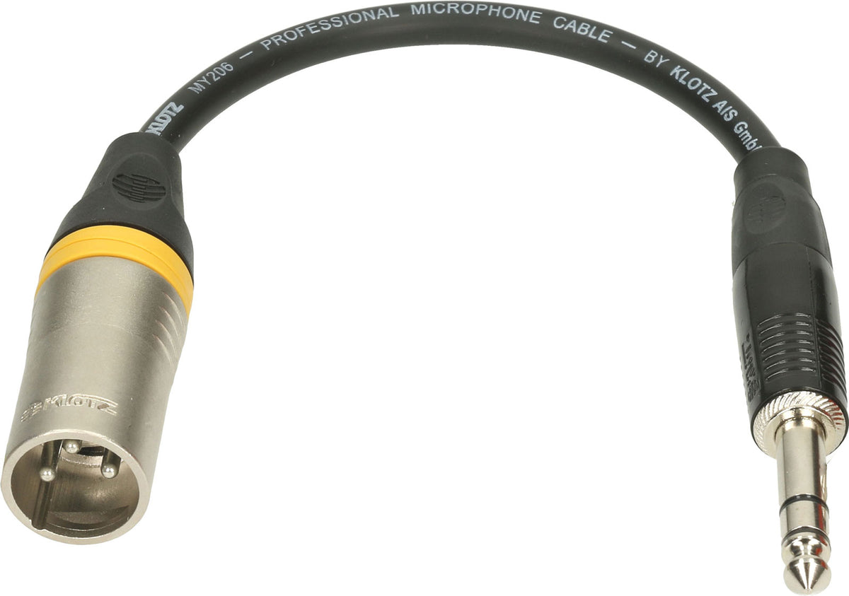 Klotz XLR-MP6.3 XLR M-jack 1/4"ST. Adapt. 0,2M Xlr3P M  - Jack 3P 6,35Mm